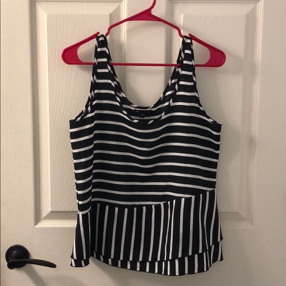 Gap Black & White Striped Tank Top Medium - Picture 1 of 6